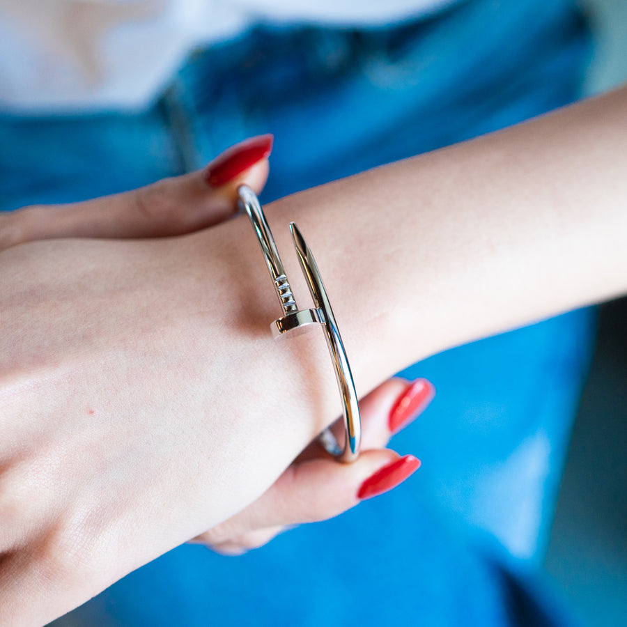 กำไลข้อมือ Cartier Juste Un Clou Bracelet 18K White Gold Size 18# (Used) #vrca 0917