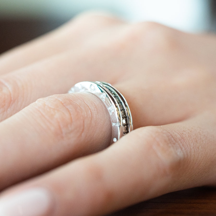 แหวน Bvlgari B.zero1 1band with Pave Diamond Eternity ring 18K White Gold Size 59# (Used) #vrbvrimt 7382