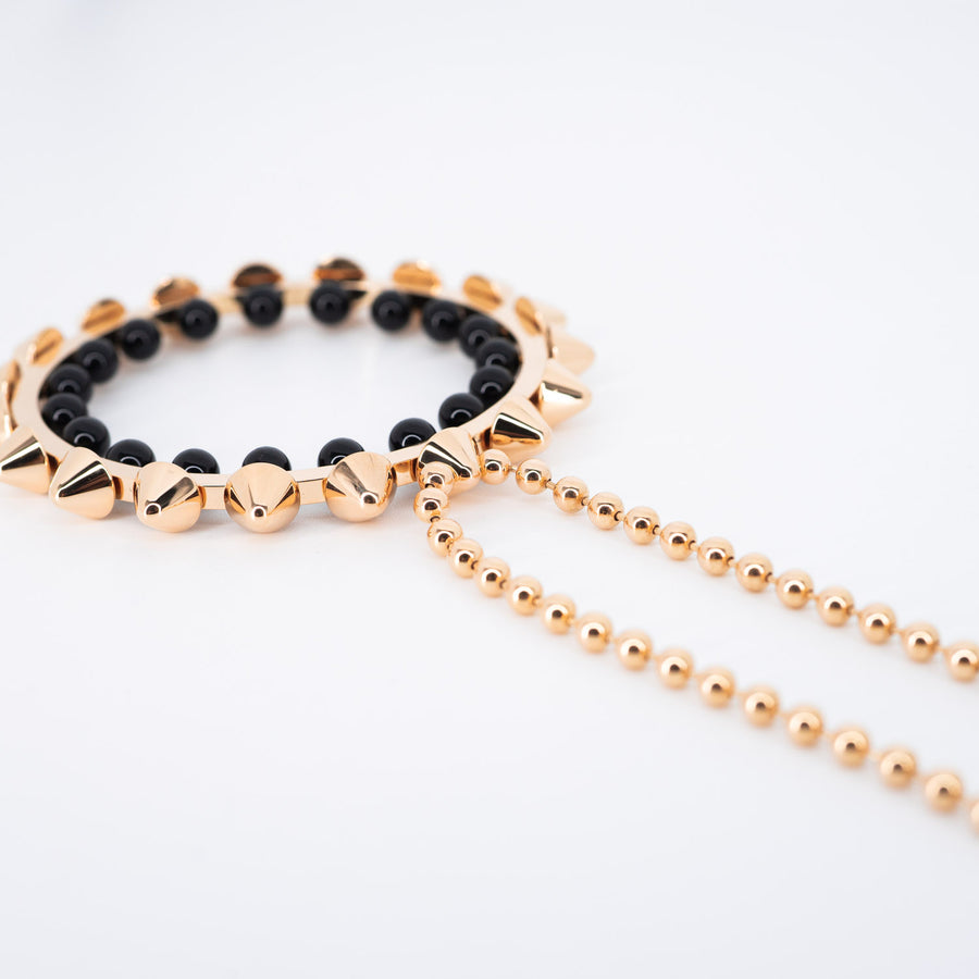 สร้อยและจี้ Cartier Clash de Cartier necklace, Onyx 18K Rose Gold Size 70 cm.# (Used) #vrca 0771