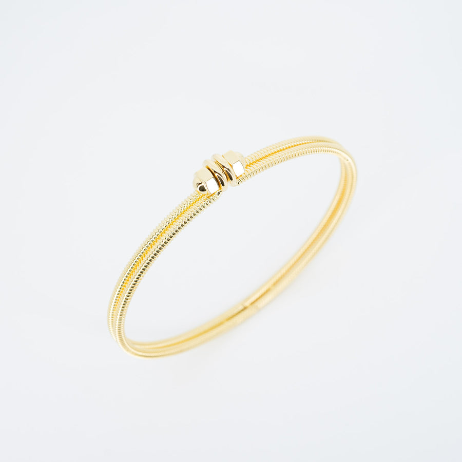 กำไล Cartier Ecrou de Cartier bracelet, Double screw head 18K Yellow Gold Size 18# (Used) #vrcab 6598