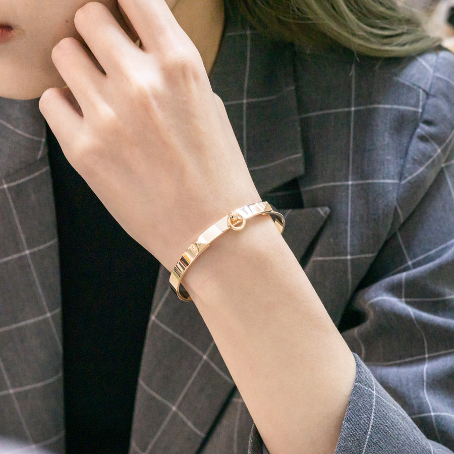 กำไล Hermes Collier de Chien Bracelet, Small Model 18K Rose Gold Size ST(16cm.)# (Used) #vrhe 0854
