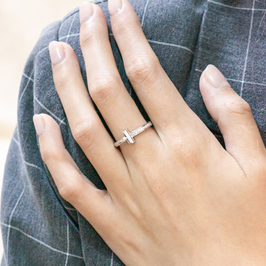 22/09/25 vrti 0971 Tanya Tiffany &amp; Co. Tiffany T T1 Ring with Diamonds wg กล่อง 50 #T3