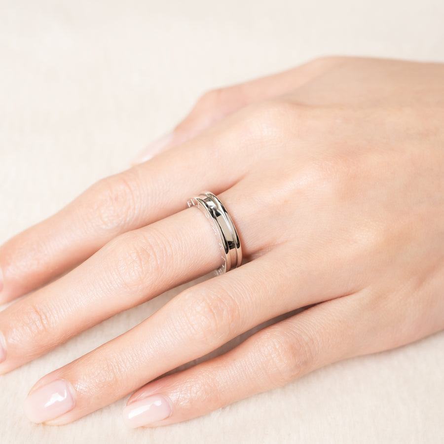 แหวน Bvlgari B.zero1 1band Ring 18K White Gold Size 53# (Used) #vrbvrimt 7644
