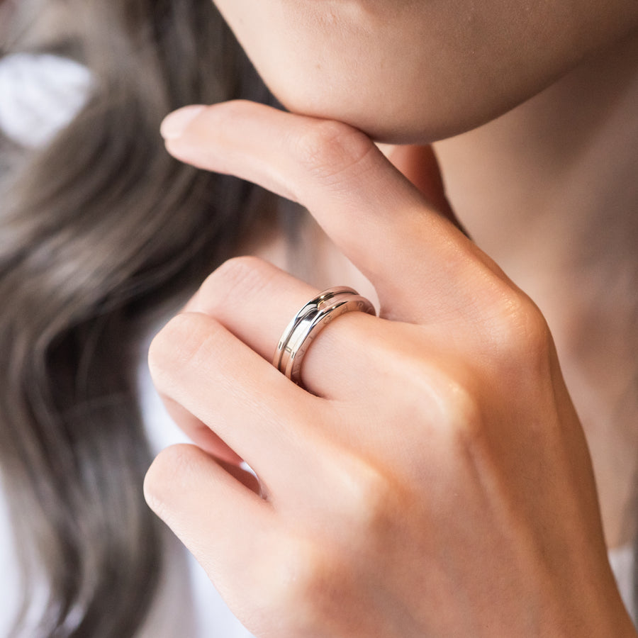 แหวน Bvlgari B.zero1 1band Ring 18K White Gold Size 53# (Used) #vrbvrimt 7644