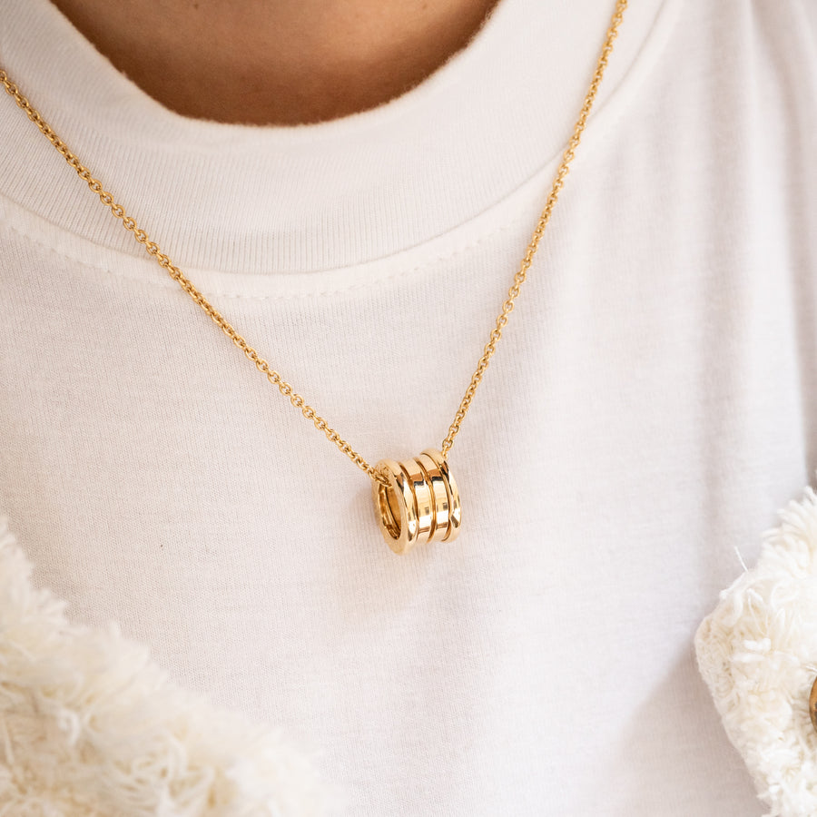 สร้อยและจี้ Bvlgari B.zero1 necklace and pendant 18K Yellow Gold Size 40.5cm.# (Used) #vrbvnlimt 7074