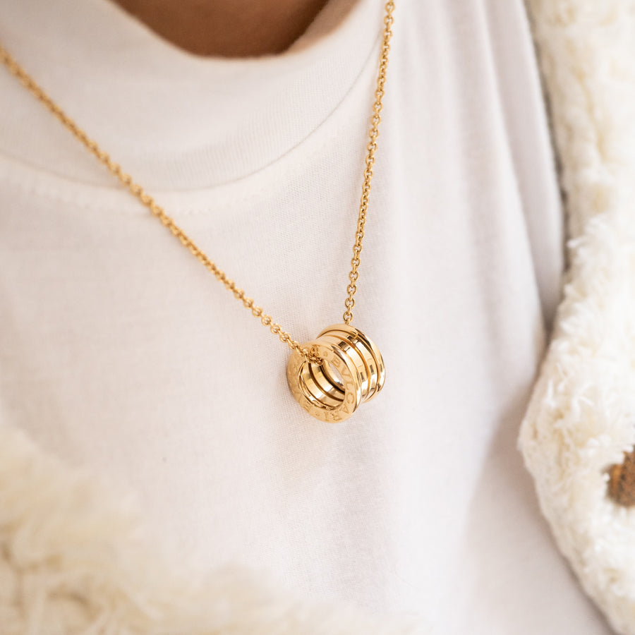 สร้อยและจี้ Bvlgari B.zero1 necklace and pendant 18K Yellow Gold Size 40.5cm.# (Used) #vrbvnlimt 7074
