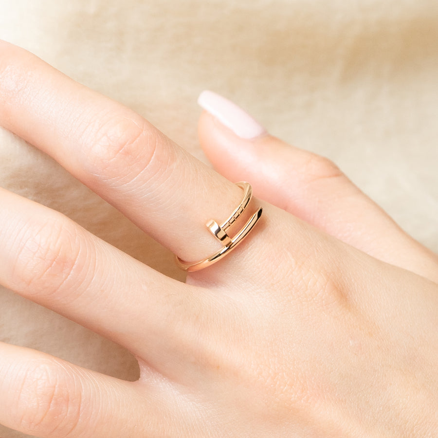 **Hold K.kukkik**แหวน Cartier Juste Un Clou ring SM 18K Rose Gold Size 51# (Used) #vrcar 7050