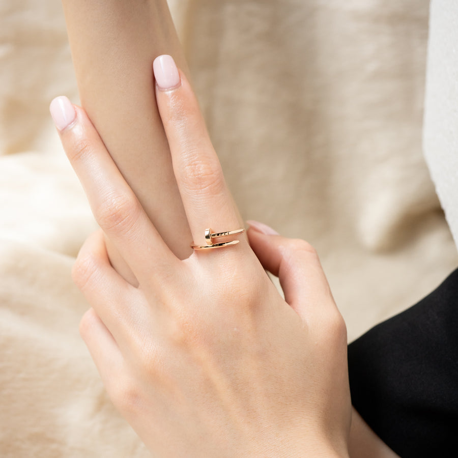 **Hold K.kukkik**แหวน Cartier Juste Un Clou ring SM 18K Rose Gold Size 51# (Used) #vrcar 7050