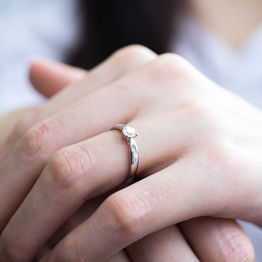 แหวน Tiffany & Co.Tiffany Harmony Solitaire ring 0.24 ct D IF Platinum950 Size 44# (Used) #vrti 0987