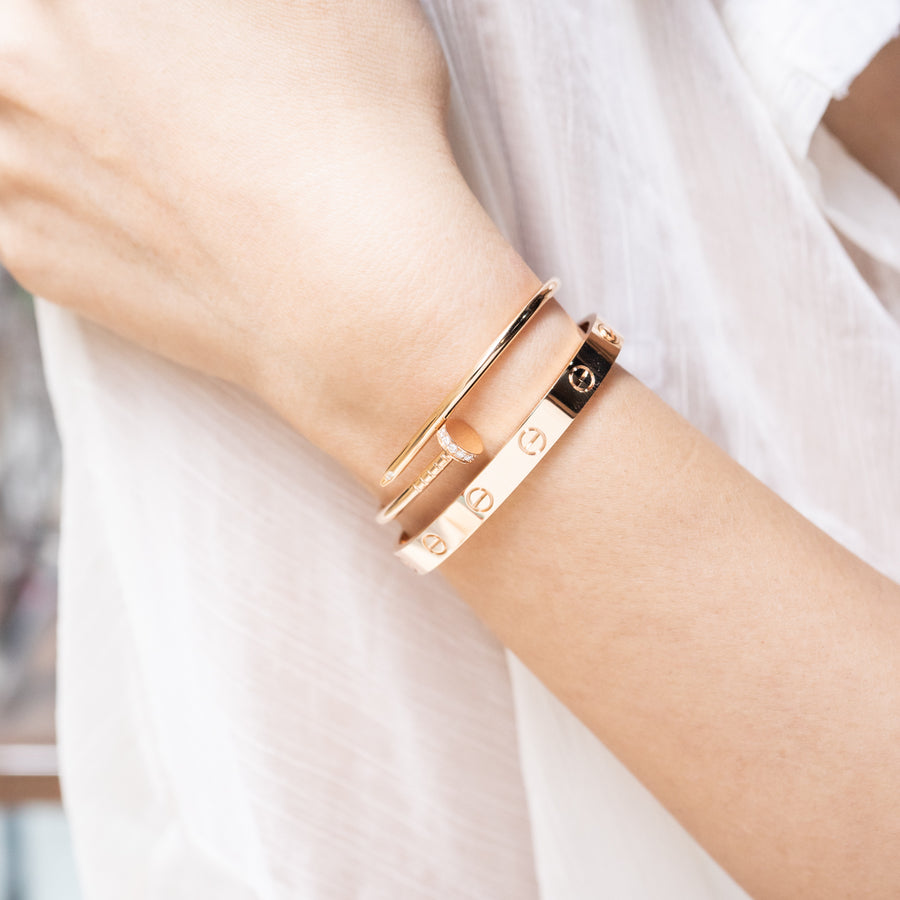 กำไลข้อมือ Cartier Love Bracelet 18K Rose Gold Size 19# (Used) #vrcab 7282