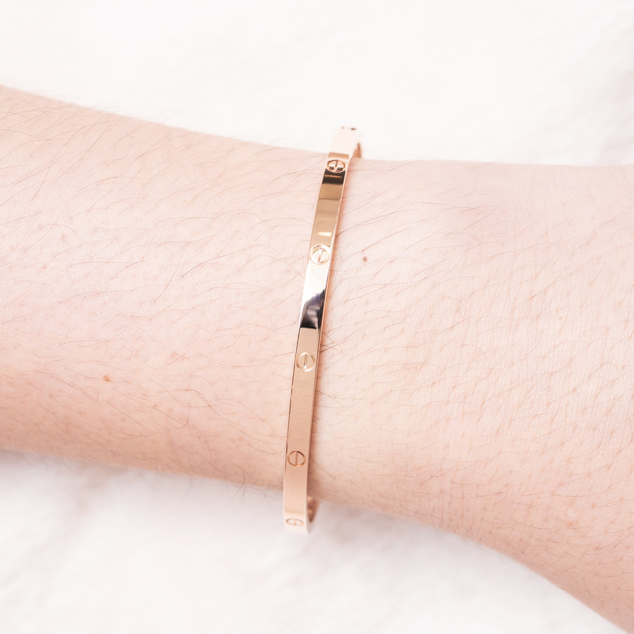 กำไล Cartier Love Bracelet SM 18K Rose Gold Size 15# (Used) #vrcab 6774