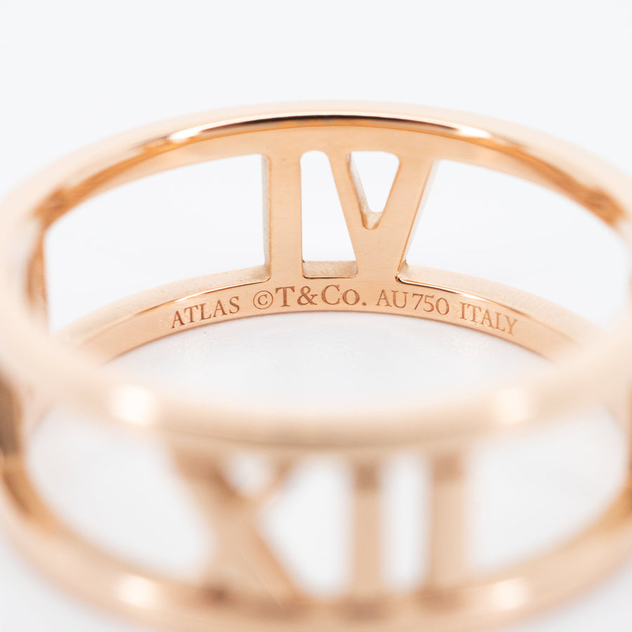 แหวน Tiffany & Co. Atlas Open Ring 18K Rose Gold Size 54# (Used) #vrtir 6302