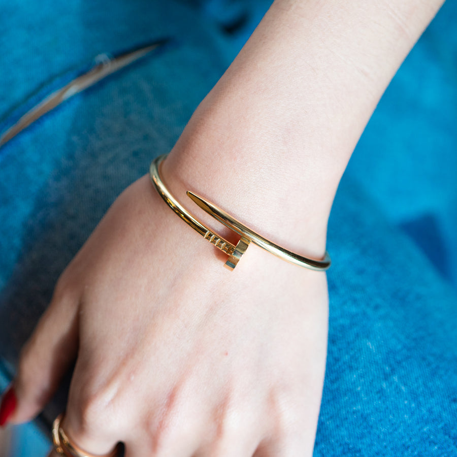 **hold k.Auto **กำไล Cartier Juste Un Clou Bracelet 18K Yellow Gold Size 19# (Used) #vrcab 7001