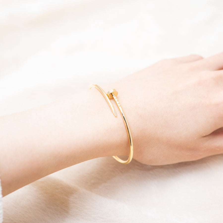กำไลข้อมือ Cartier Juste Un Clou Bracelet small model 18KYellow Gold Size 14# (Used) #vrcab 7358