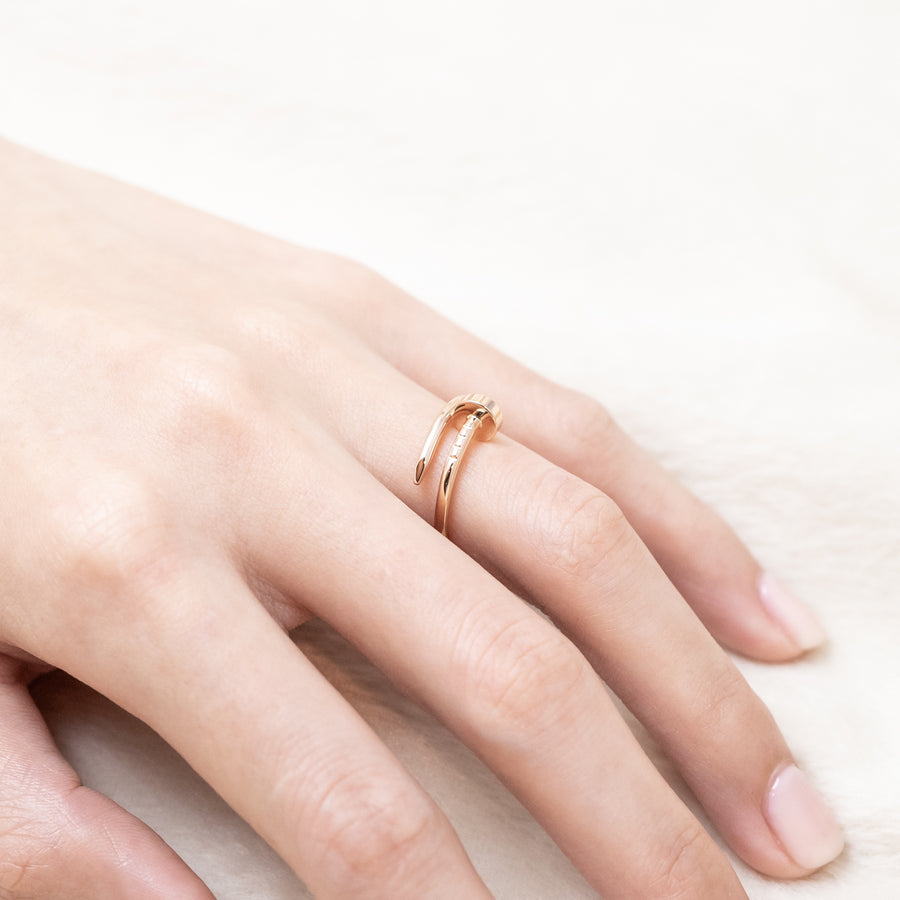 แหวน Cartier Juste Un Clou ring SM 18K Rose Gold Size 46# (Used) #vrcan 6563