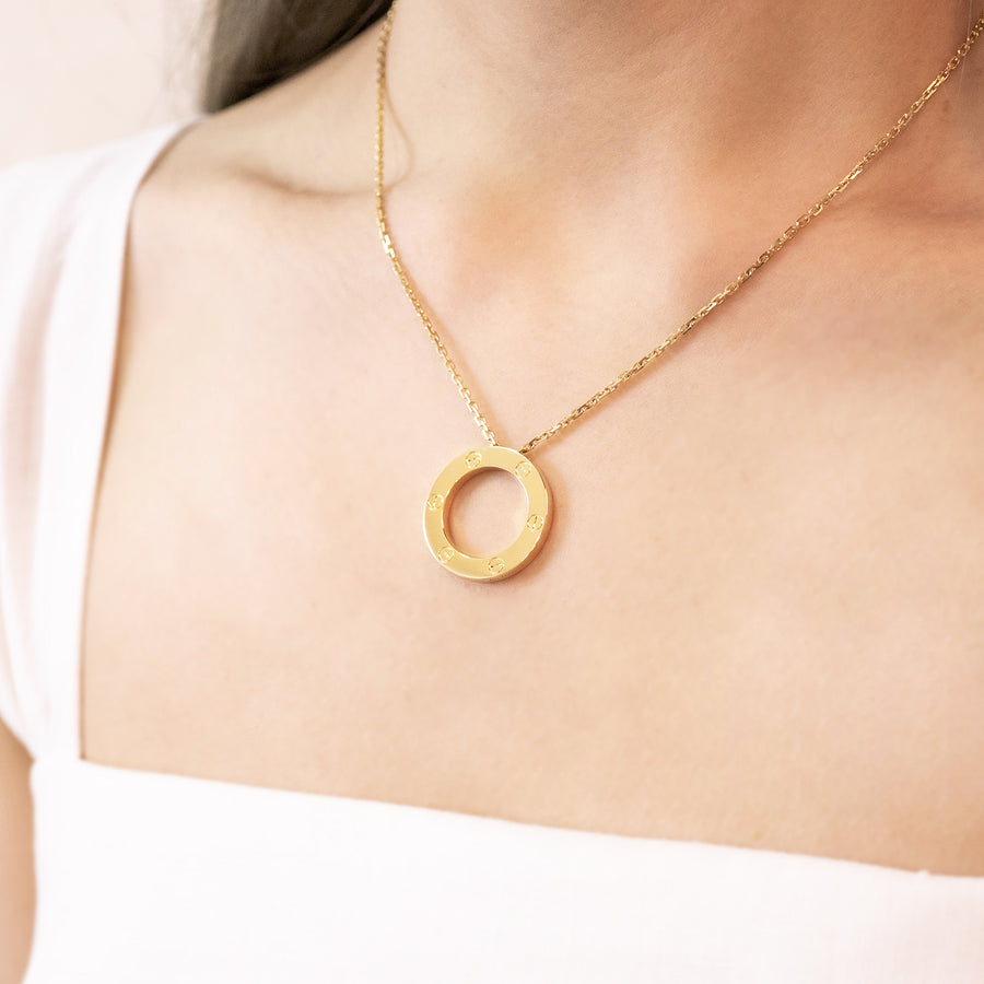 สร้อยและจี้ Cartier Love Necklace 18K Yellow Gold Size 41cm.# (Used) #vrcanl 7232