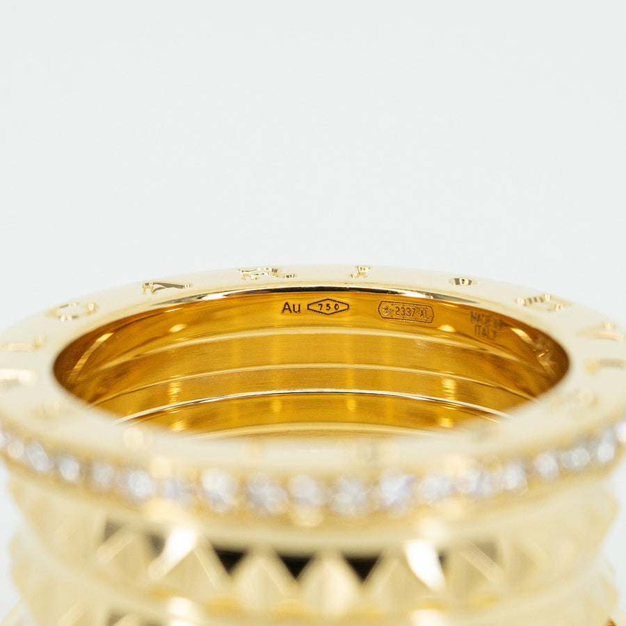 แหวน Bvlgari B.zero1 Rock four-band ring with pavé diamonds 18K Yellow Gold Size 52# (Used) #T2 #vrbvr 4730