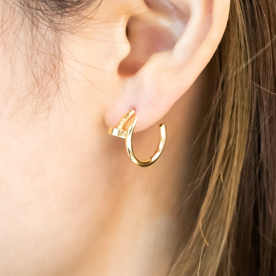 **Sold**ต่างหู Cartier Juste un Clou hoop earrings, small model 18K Yellow Gold (Used) #vrcaeimt 7535