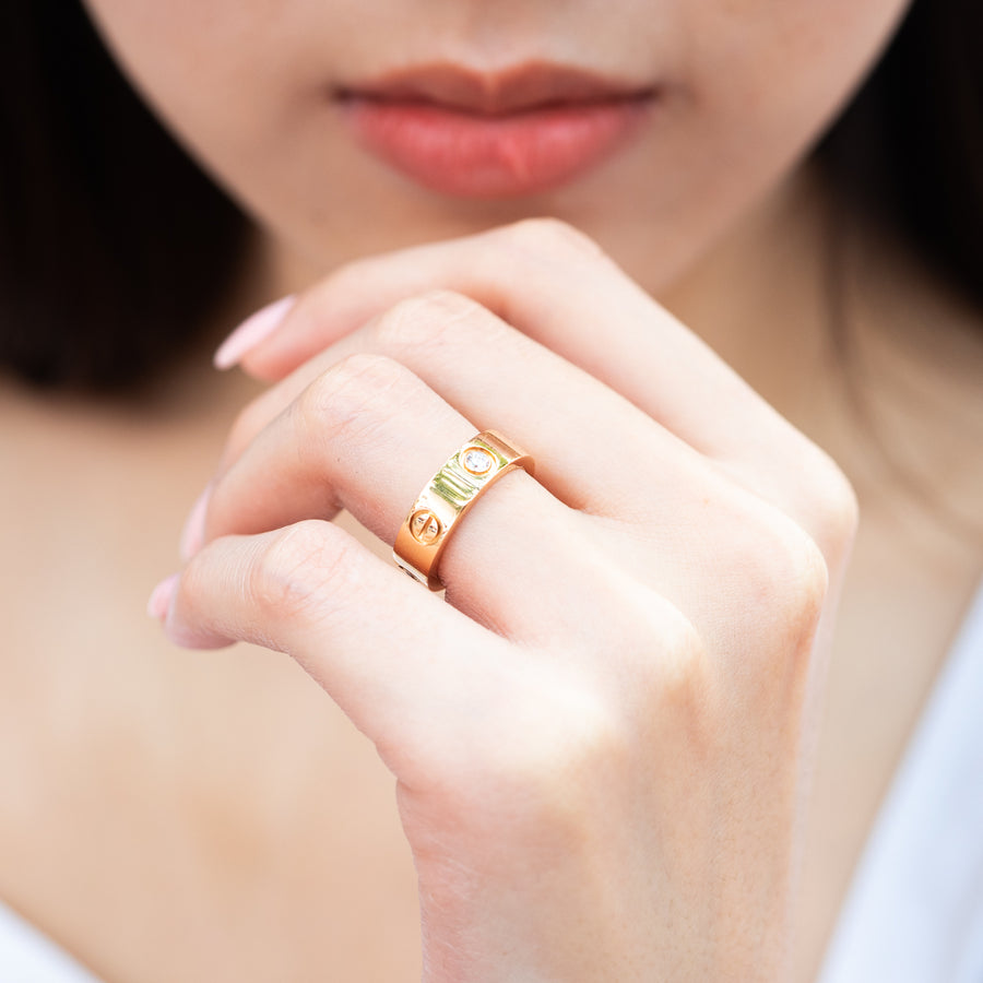 แหวน Cartier Love 3Diamonds Ring 18K Rose Gold Size 56# (Used) #vrcarimt 7081