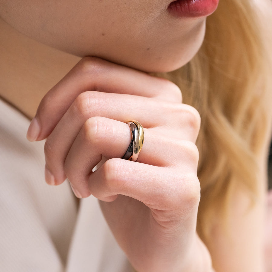 แหวน Cartier Trinity Ceramic Ring, Limited Edition 3Colors Size 49# (Used) #vrcarimt 7274