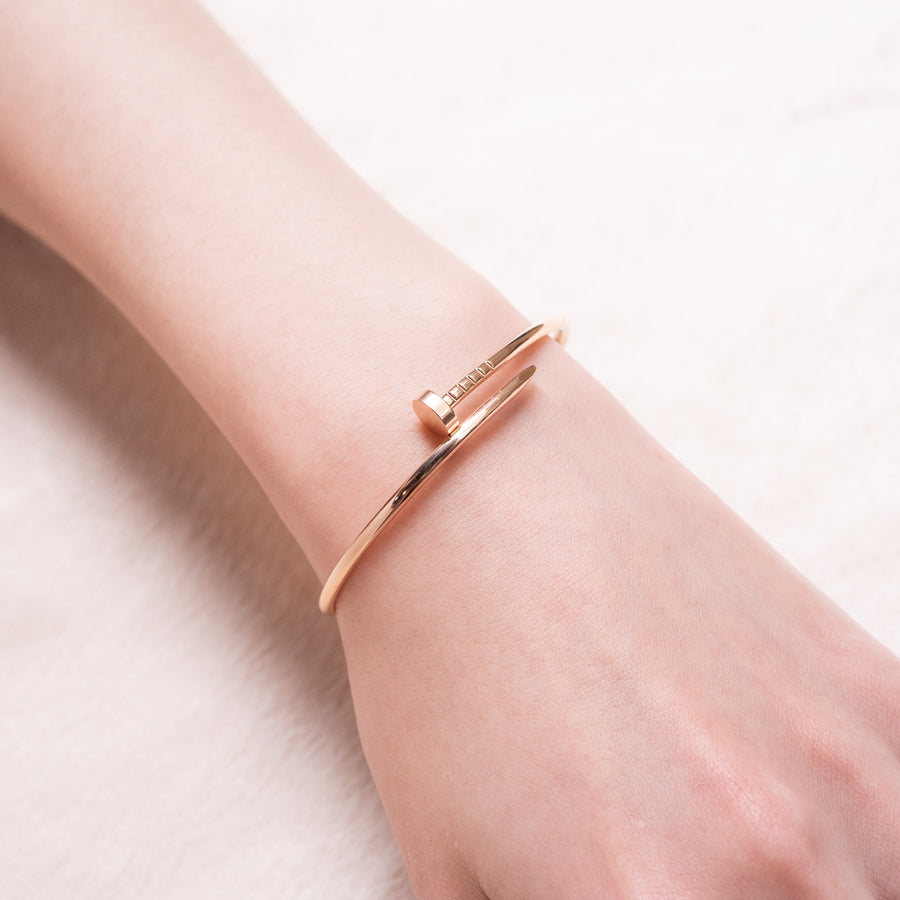 แหวน Cartier Juste Un Clou Bracelet SM 18K Rose Gold Size 15# (Used) #vrcab 6467