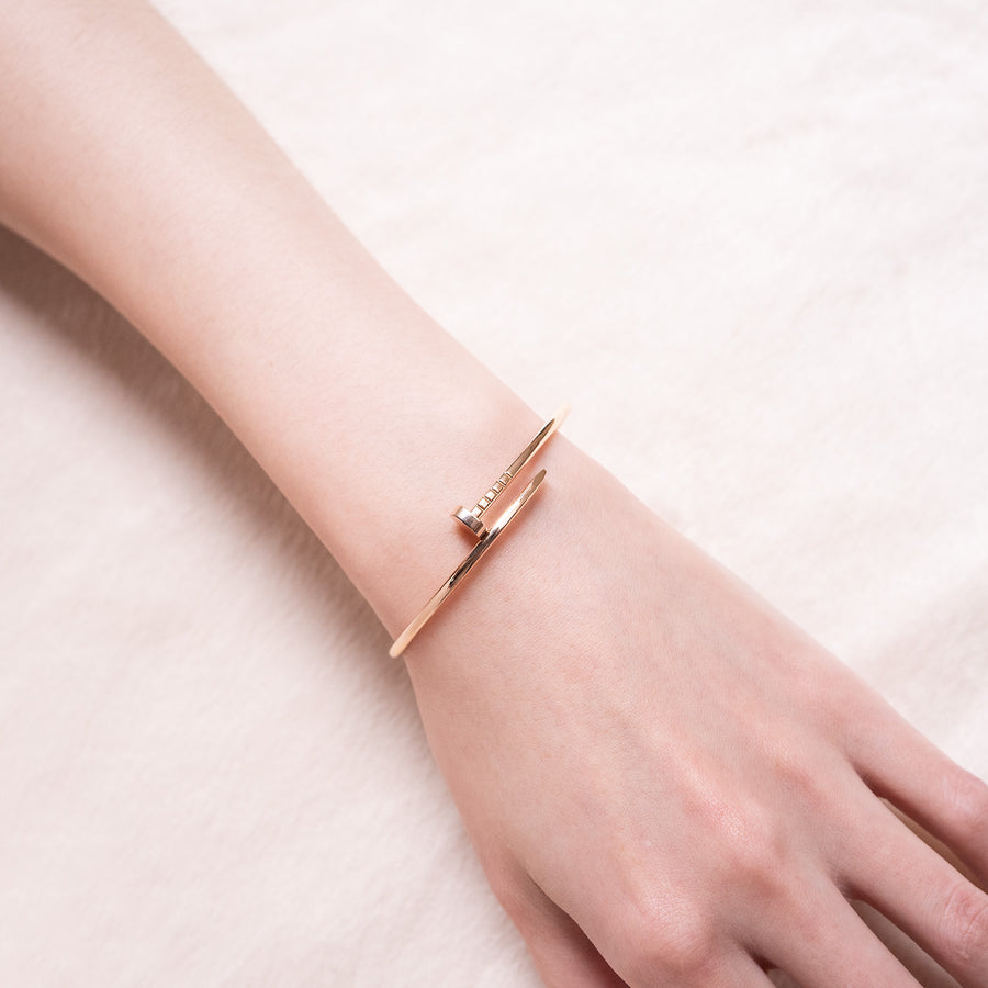 **hold k. Sakdinon**กำไลข้อมือ Cartier Juste Un Clou Bracelet, small model 18K Rose Gold Size 18# (Used) #vrcab 7378