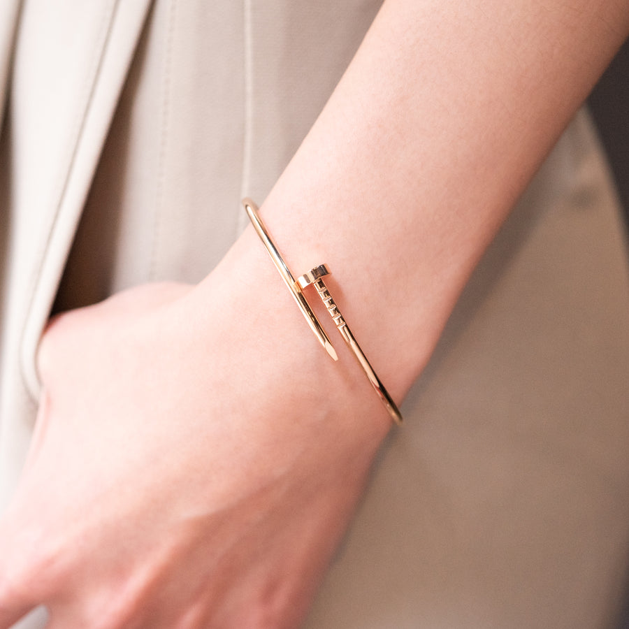 แหวน Cartier Juste Un Clou Bracelet SM 18K Rose Gold Size 15# (Used) #vrcab 6467