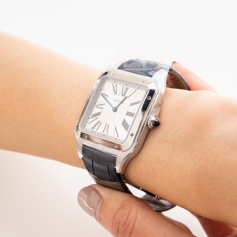 นาฬิกา Cartier Santos-Dumont watch, large model, high autonomy quartz movement Stainless Steel Size L# (Used) #vrcaw 7228