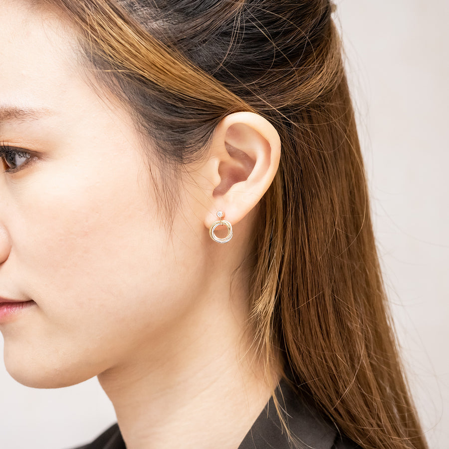 **Hold k.DKH**ต่างหู Cartier Trinity earrings, diamonds 3Colors (Used) #vrcae 7588