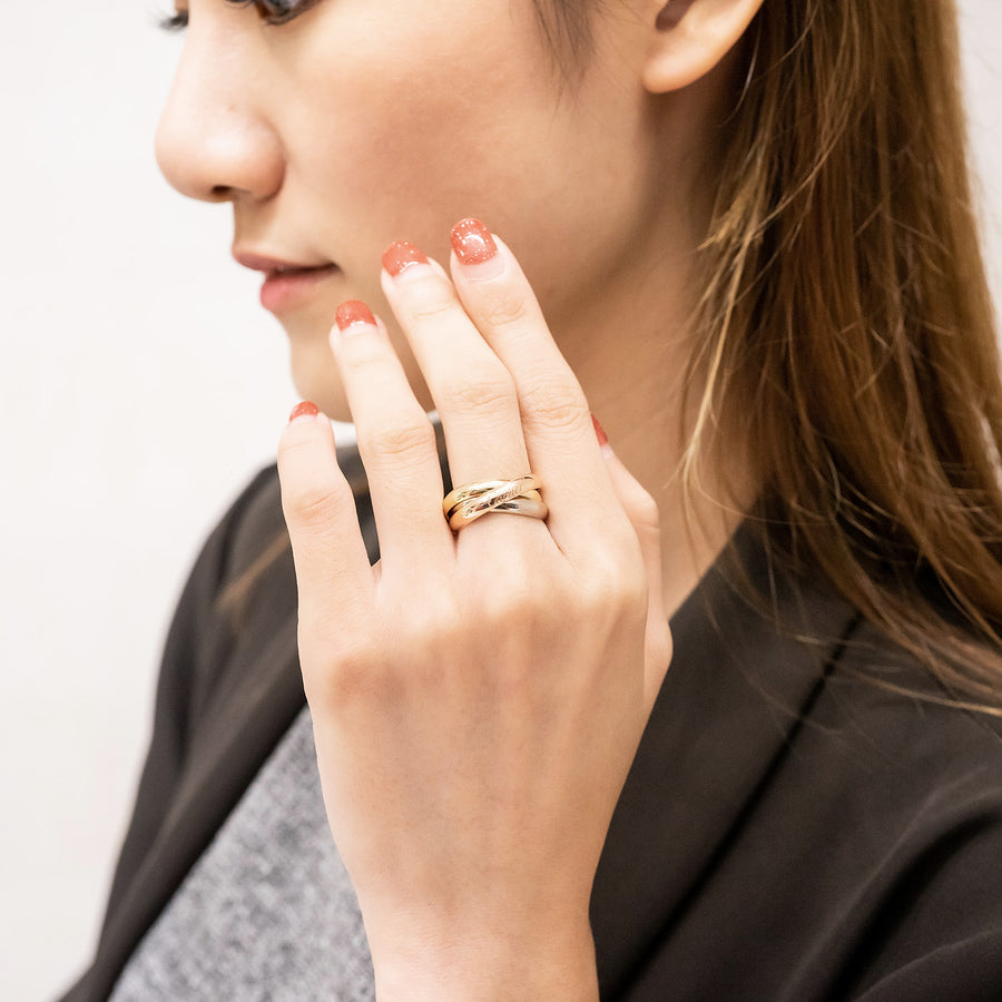 แหวน Cartier Trinity Ring 18K Colors Size 52# (Used) #vrcar 7513