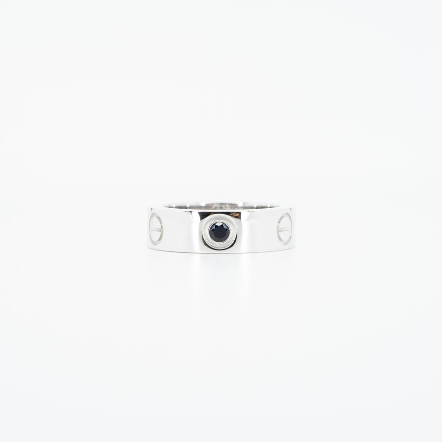 แหวน Cartier Love with Sapphire 18K White Gold Size 48# (Used) #vrcaim 2939 #gemstone
