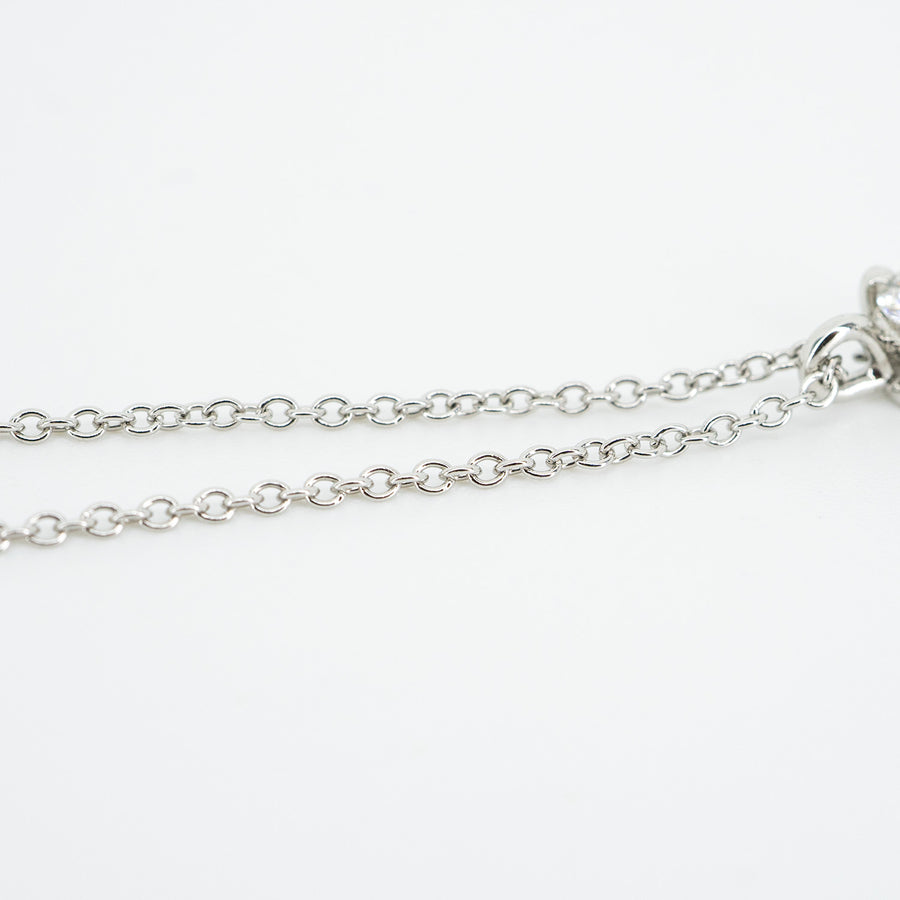 สร้อยและจี้ Tiffany & Co. Tiffany Solitaire Diamond Pendant, 0.33ct Platinum950 Size 16"# (Used) #vrtinlim 5102