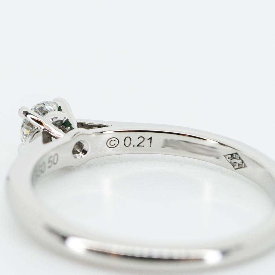 แหวน Cartier 1895 Solitaire ring Platinum950 0.21ct E VS1 Size 50# (Used) #vrcar 5297