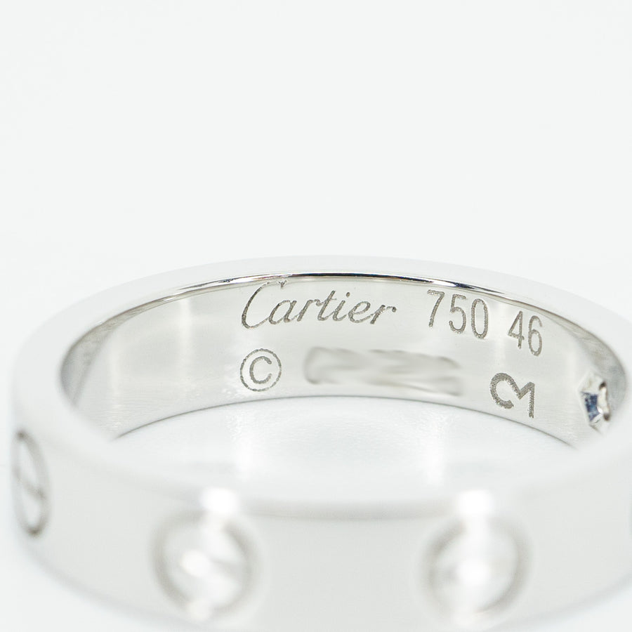 แหวน Cartier Love band 1Diamond 18K White Gold Size 46# (Used) #vrcaimt 4843