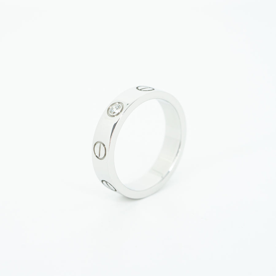 แหวน Cartier Love band 1Diamond 18K White Gold Size 46# (Used) #vrcaimt 4843