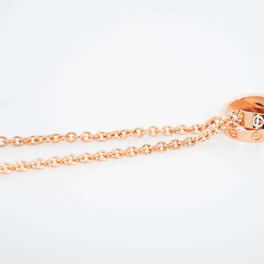 สร้อยและจี้ Cartier Love Necklace (baby love) #T4 18K Rose Gold Size 44cm.# (Used) #vrcan 5942