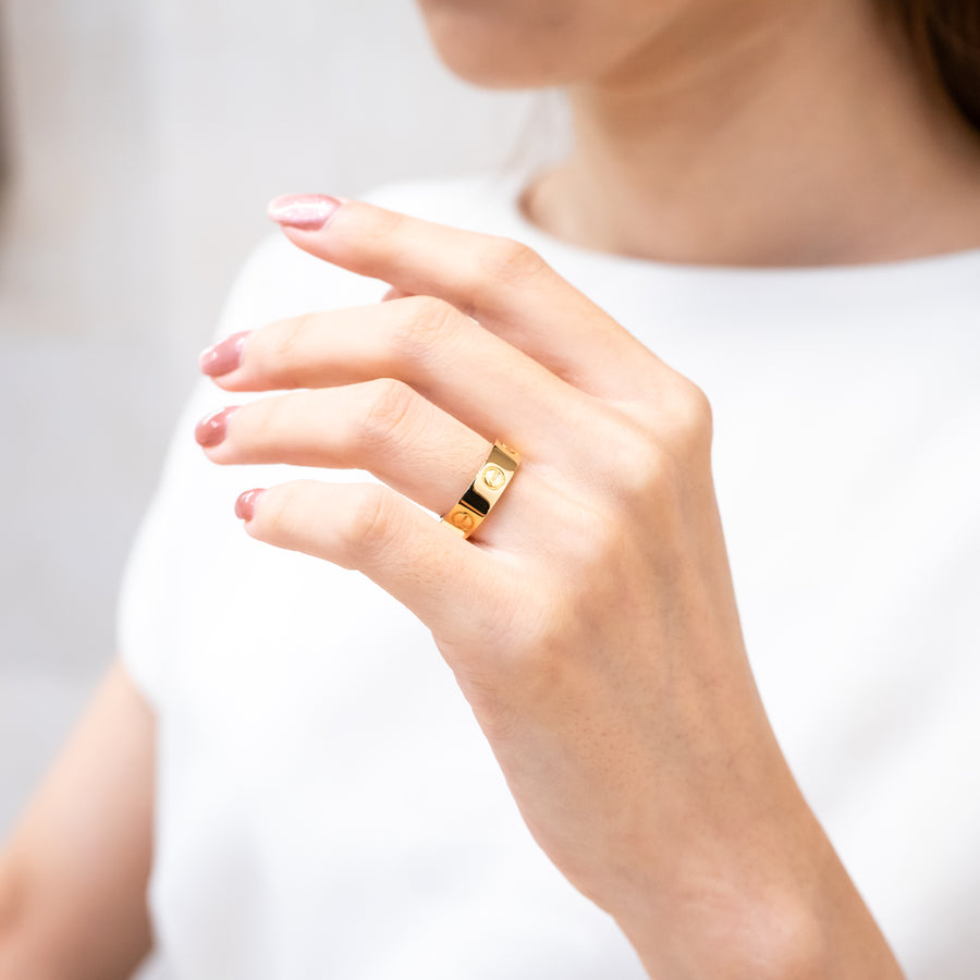 แหวน Cartier Love Ring 18K Yellow Gold Size 52# (Used) #vrcar 7094