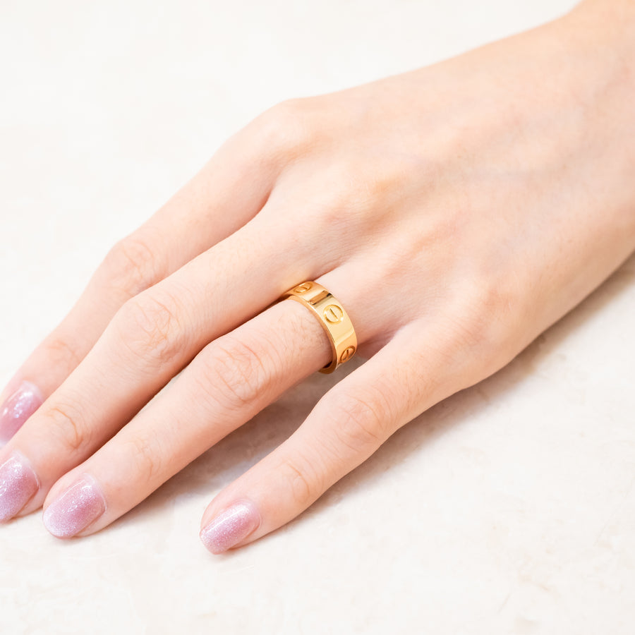 แหวน Cartier Love Ring, classic model 18K Yellow Gold Size 55# (Used) #vrcar 7630