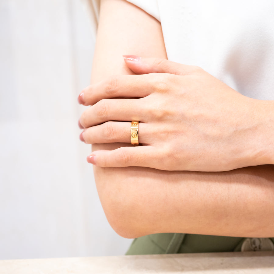 แหวน Cartier Love Ring 18K Yellow Gold Size 52# (Used) #vrcar 7094