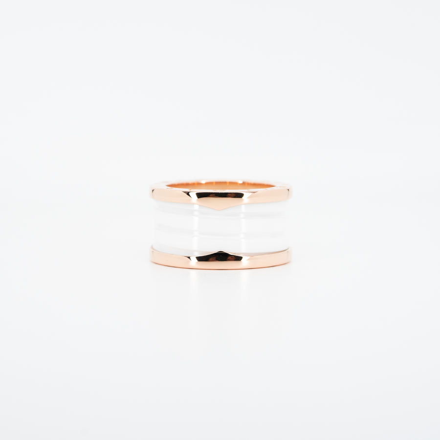 แหวน Bvlgari B.zero1 4band White Ceramic Ring 18K Rose Gold Size 55# (Used) #vrbvrim 5265