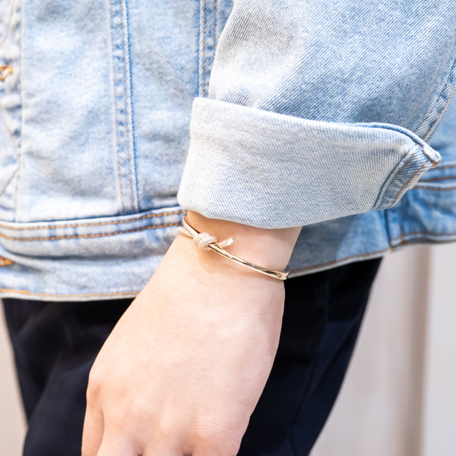 20/09/25 vrtiHIT 0969 Pichai Tiffany &amp; Co. Tiffany Knot Double Row Hinged Bracelet Bracelet pg กล่องและใบเสร็จ L #T3
