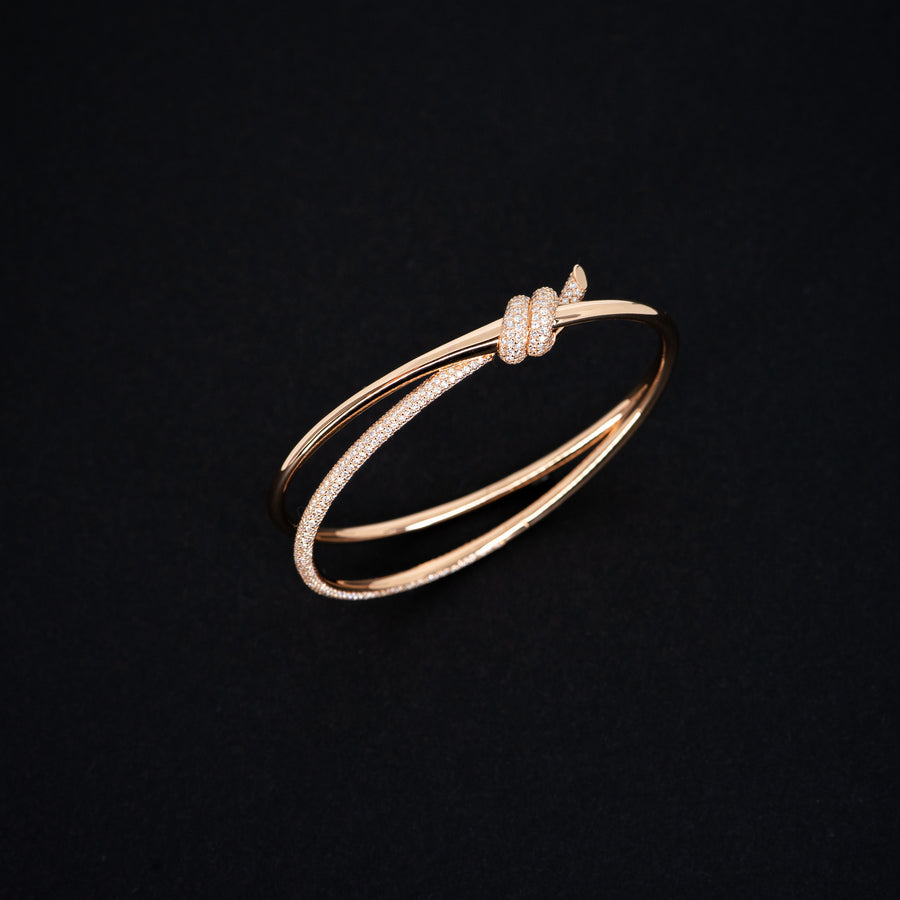 20/09/25 vrtiHIT 0969 Pichai Tiffany &amp; Co. Tiffany Knot Double Row Hinged Bracelet Bracelet pg กล่องและใบเสร็จ L #T3