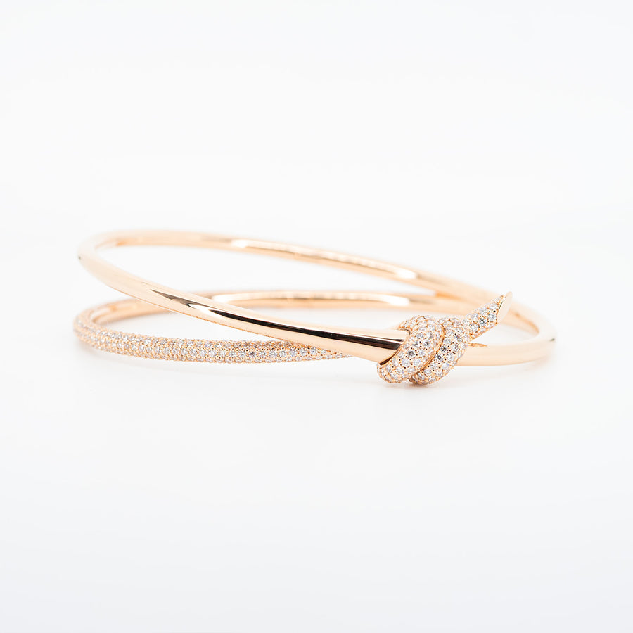 20/09/25 vrtiHIT 0969 Pichai Tiffany &amp; Co. Tiffany Knot Double Row Hinged Bracelet Bracelet pg กล่องและใบเสร็จ L #T3