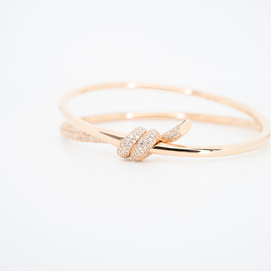 20/09/25 vrtiHIT 0969 Pichai Tiffany &amp; Co. Tiffany Knot Double Row Hinged Bracelet Bracelet pg กล่องและใบเสร็จ L #T3