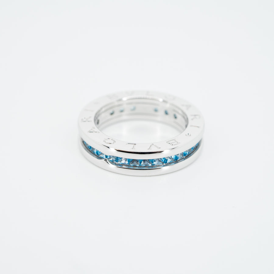 แหวน Bvlgari B.zero1 Ring Ring with Blue Topaz 18K White Gold Size 49# (Used) #vrbvim 5038 #gemstone