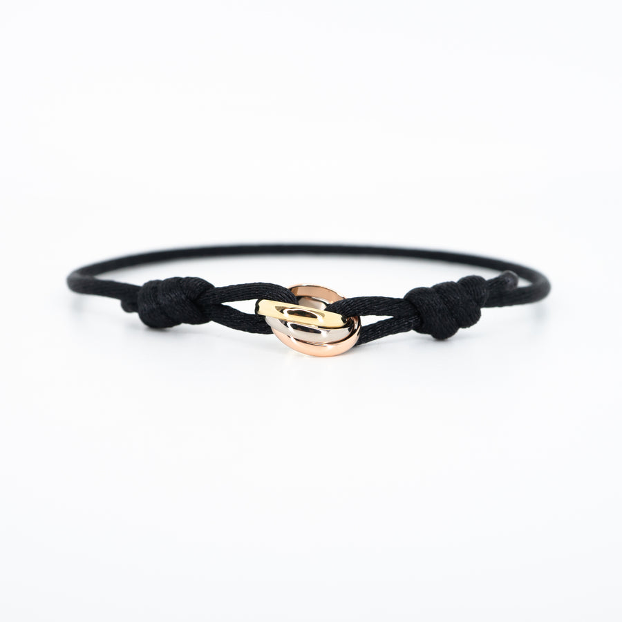 กำไล Cartier Trinity bracelet on a Cord 18K 3 Colors (Used) vrcan 538