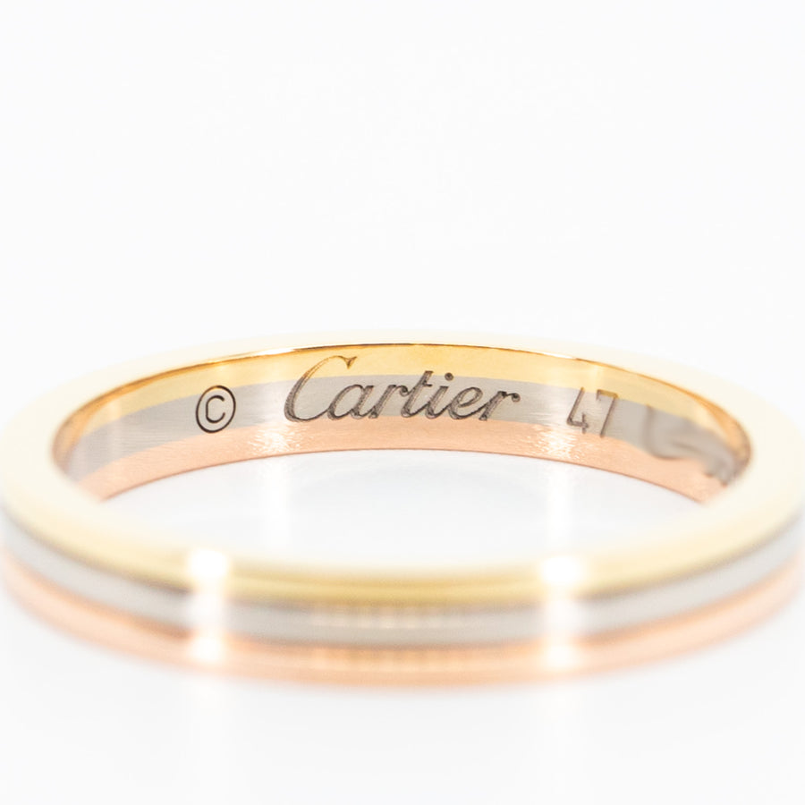 แหวน Cartier Trinity Vendôme Louis Cartier band 2.5mm. 18K 3 Colors Size 47# (Used) #vrcarim 5061