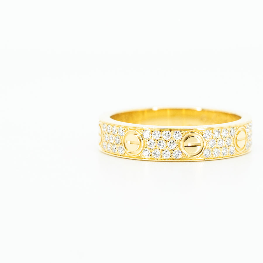แหวน Cartier Love Band with Pave Diamonds 18K Yellow Gold Size 48# (Used) #vrcalrfim 5023 #lrf