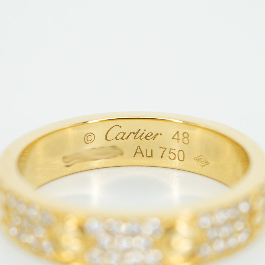 แหวน Cartier Love Band with Pave Diamonds 18K Yellow Gold Size 48# (Used) #vrcalrfim 5023 #lrf