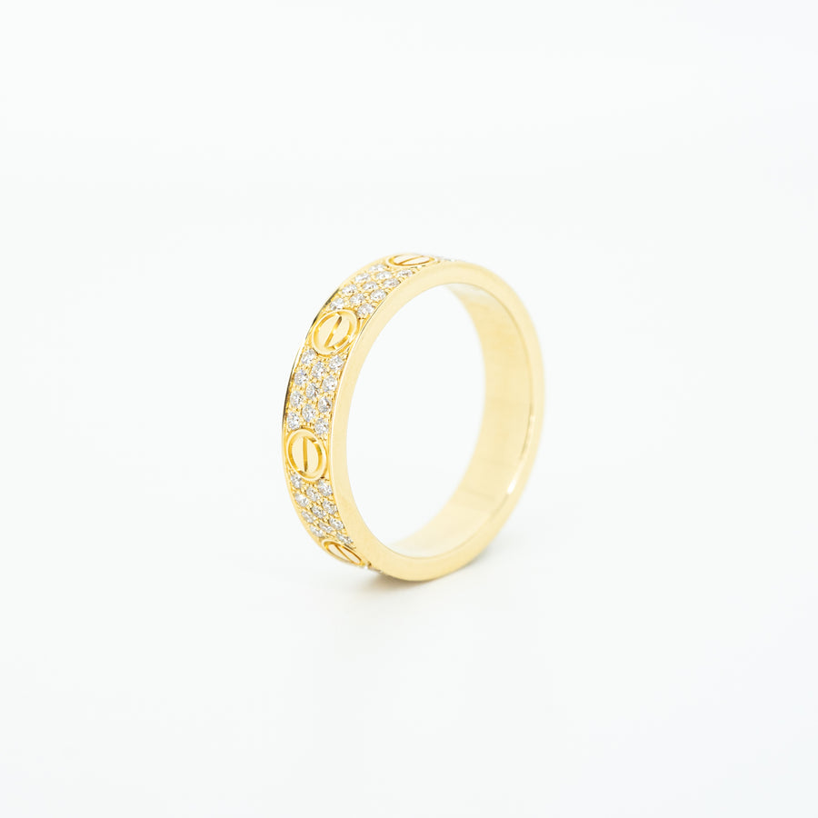 แหวน Cartier Love Band with Pave Diamonds 18K Yellow Gold Size 48# (Used) #vrcalrfim 5023 #lrf